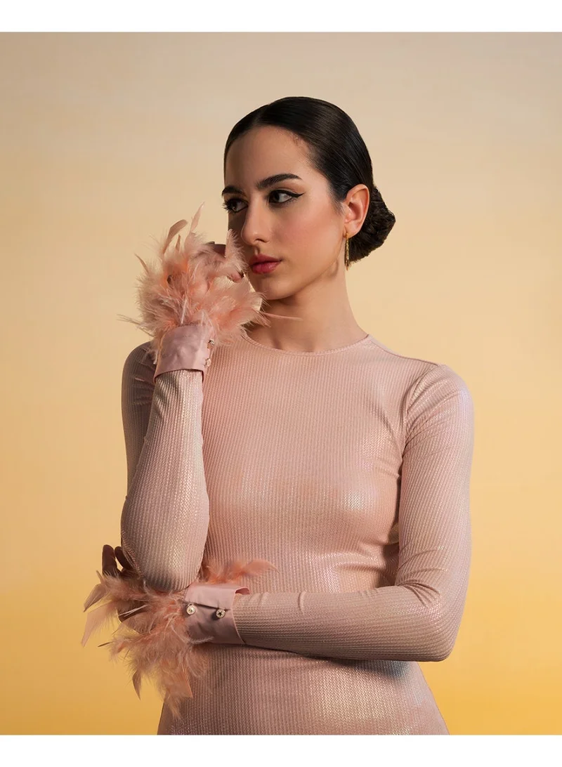 Ohsofly  Elegant Satin Fur Wrist Cuff Accessories for Women – Statement Hand Accessories for Party, Evening, and Fashion Styling for Women | Best Price UAE